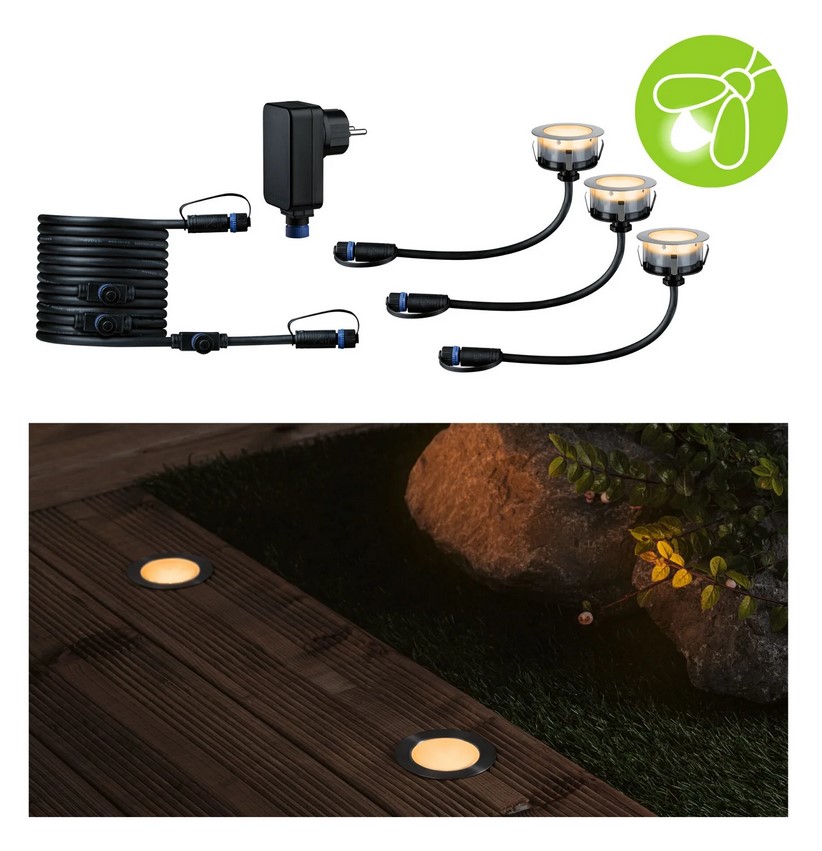 BOTH SIDES［ENLIGHTENMENT］ Zestaw startowy tarasowy Plug&Shine FLOOR LED 3x2W 24V 2200K